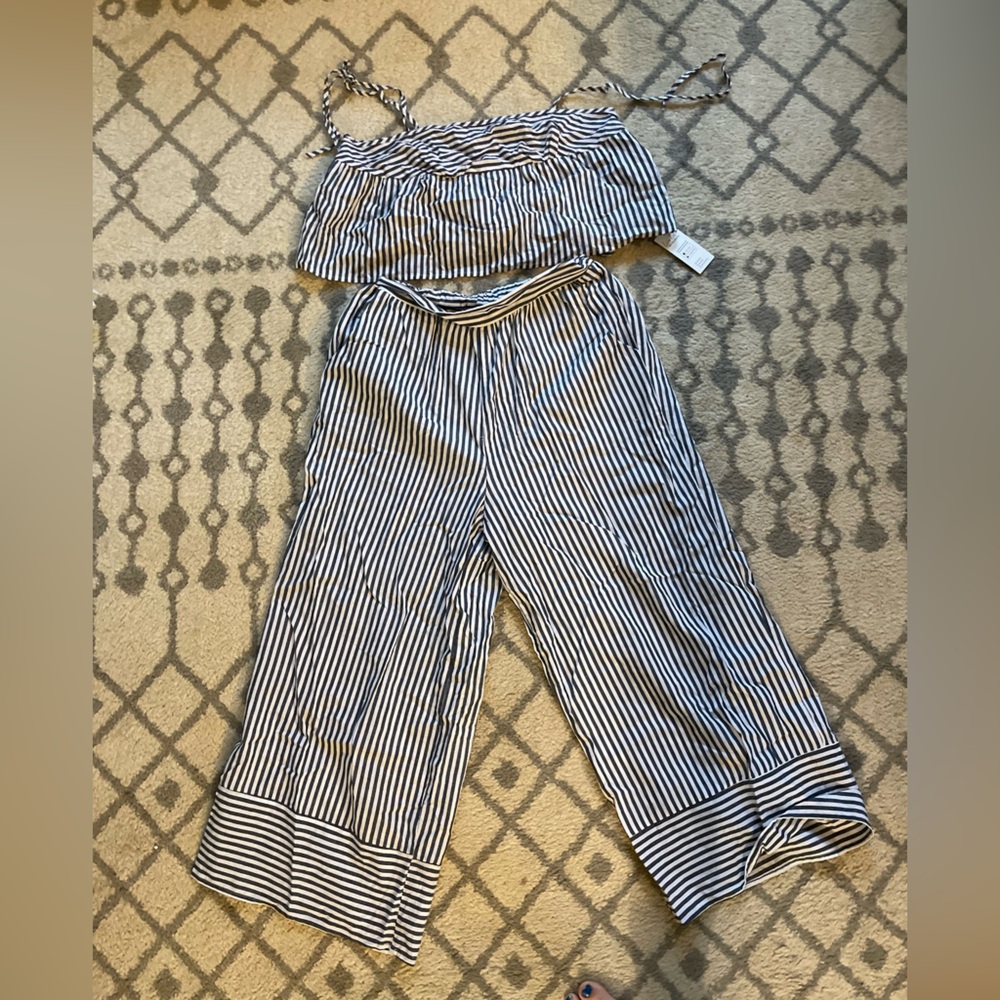 Cupshe Blue and White Striped Ensemble
